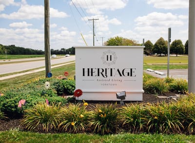 Heritage Assisted Living Yorktown sign
