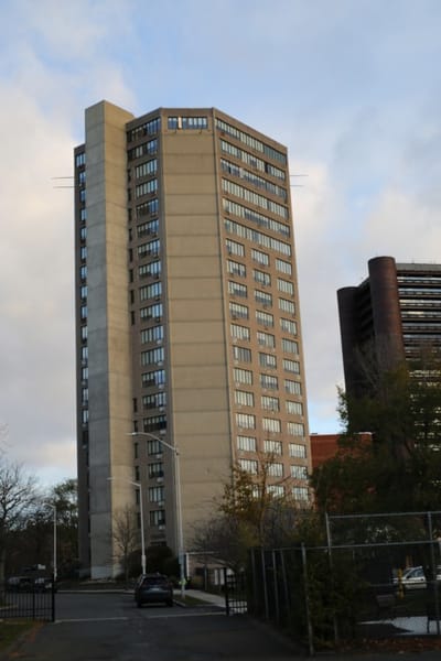 Exterior view of a senior living facility building