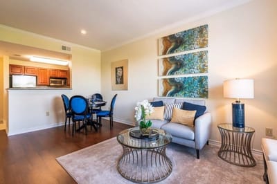 Cozy interior of a resident's apartment with modern decor