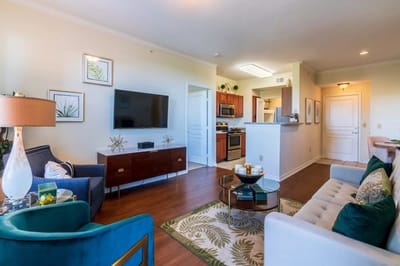 Cozy living room area in an assisted living facility