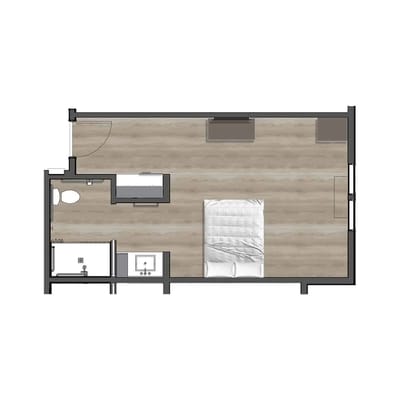 Floor plan of a resident room