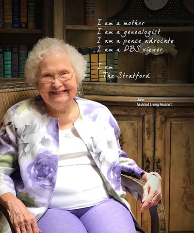 Smiling resident sharing her identity and interests
