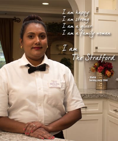 Staff member in a kitchen setting at The Stratford