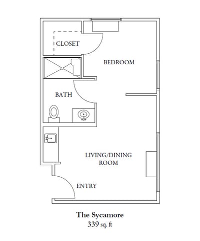 Architectural floor plan of a resident unit