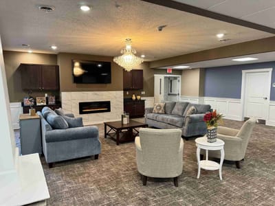 Cozy common area with comfortable seating and decor