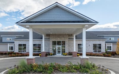 Exterior view of Hampton Manor of Van Buren entrance