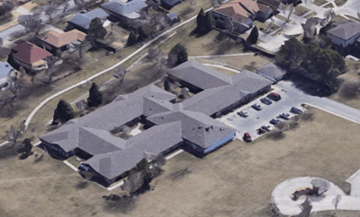 Aerial view of Orchard Park Assisted Living facility