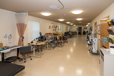 Interior view of a rehabilitation therapy room