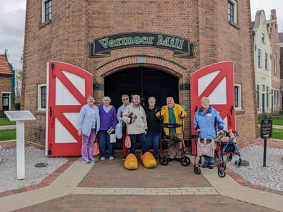 Residents posing outside Vermeer Mill