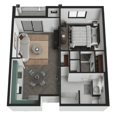 Detailed floor plan of a residential unit.