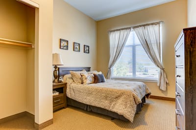 Cozy interior of a resident's bedroom