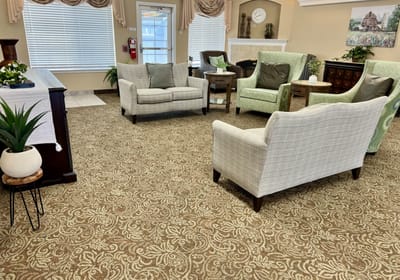 Common area with comfortable seating and decor