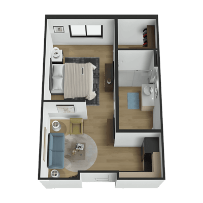 Floor plan of a private living unit