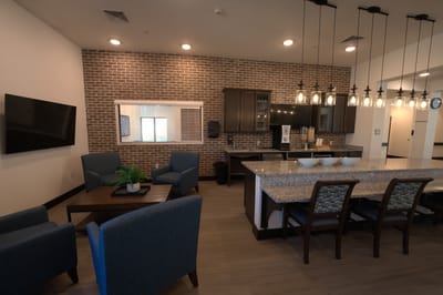 Cozy lounge area with comfortable seating