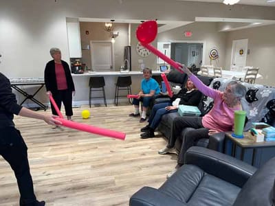 Residents engaging in a fun activity session