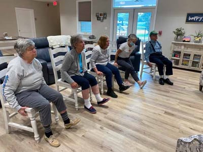 Residents engaged in an activity in a common area