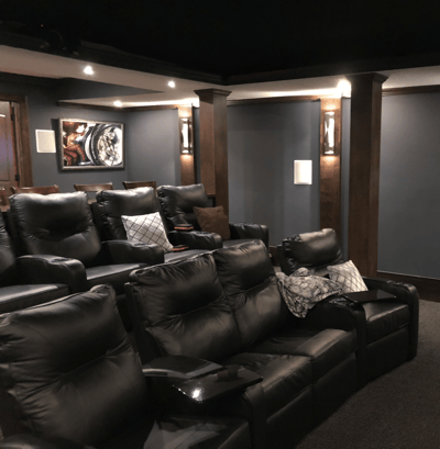 Interior view of a movie theater seating area