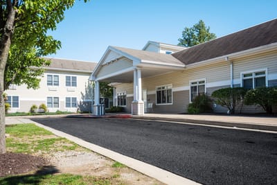 Exterior view of the Westgate Hills facility entrance
