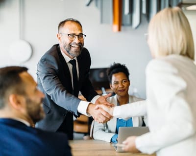 Business meeting with people in a conference setting