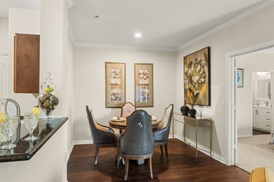 Elegant dining area with table and decor