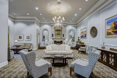 Elegant common area with seating and decorations