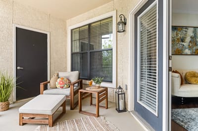 Cozy seating area in a resident's suite