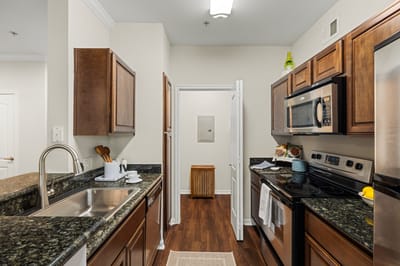 Modern kitchen in a residential living space
