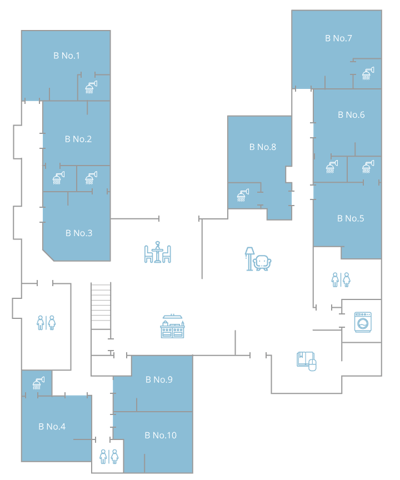 Architectural floor plan of the facility layout