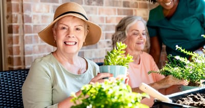 Residents engaging in gardening activities