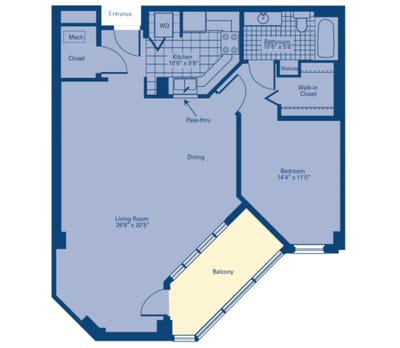 Architectural floor plan of a residential unit