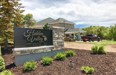 Sign for Hidden Valley Assisted Living and Memory Care