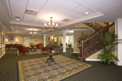 Welcoming interior of a common area with seating