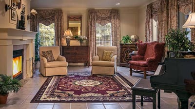 Cozy common area with seating and decor
