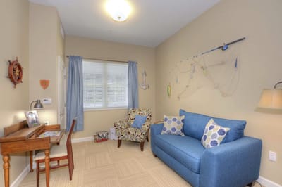 Bright and cozy interior of a resident room