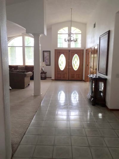 Interior view of a well-lit entrance hallway