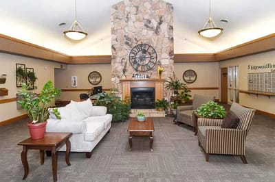 Comfortable common area with seating and plants