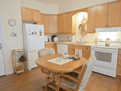 Bright kitchen area of a resident's unit
