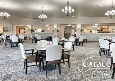 Dining area with tables and chairs
