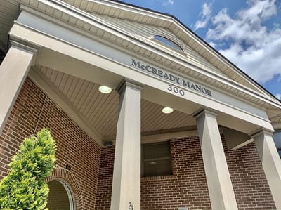Exterior view of McCready Manor entrance