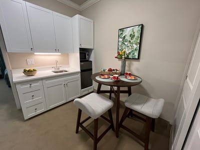 Cozy kitchenette with snacks and decor