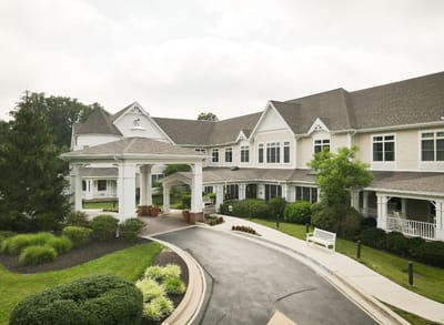 Front entrance of a senior living facility
