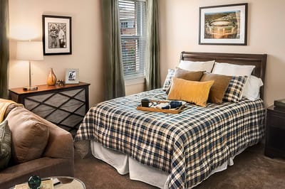 Cozy private resident room with decor and furnishings