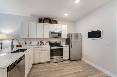 Modern kitchen in a senior living facility