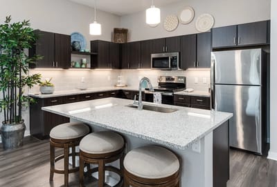 Modern kitchen in an assisted living facility