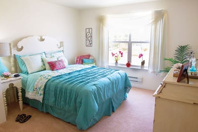 Cozy bedroom in a senior living facility