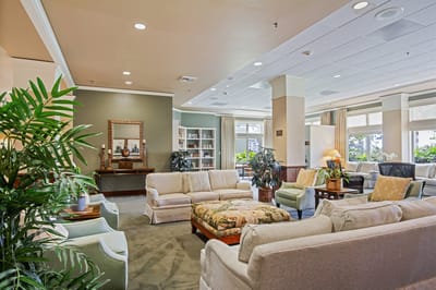 Comfortable common area with seating and plants