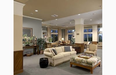 Interior view of a common area in a senior living facility