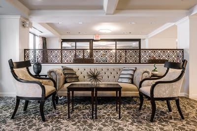 Interior lounge area with elegant seating