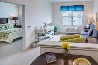 A cozy interior of a resident's room with personal touches