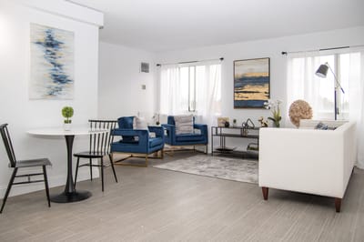 Bright facility interior with modern furniture